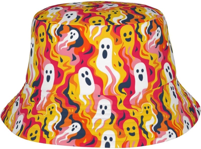 YYFD Halloween Bucket Hat for Women Men Watercolor Gothic Skull Hat Holiday Party Cap Outdoor Travel Sun Caps - Image 1